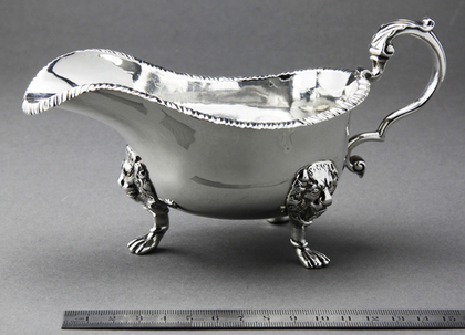 Silver Sauce Boat - Lion Mask and Paw Feet - Pairpoint Brothers